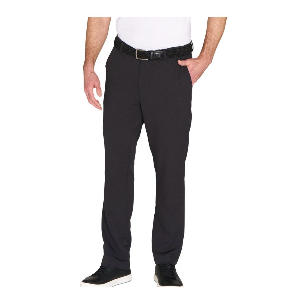 Greg Norman Men’s Performance Stretch Waistband , Textured pants Black